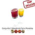 Kit conjunto de Moedores de Temperos Sal Pimenta Sal Grosso de Cerâmica Cores
