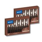 Kit Conjunto de Talheres Churrasco 24 Peças Brinox Preto 2554/109