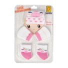 Kit conjunto enxoval toca luva e meia recem nascido meninas bebê, material premium, conforto e maciez