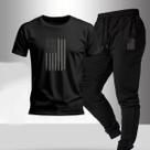 Kit Conjunto Estados Unidos Bandeira Camisa Calça Moletom Camiseta Casual Masculino Urbano Tendência