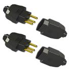 Kit Conjunto Fêmea + Macho 2P+T 20A 250Vca Preto