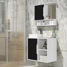 Kit Conjunto Gabinete Balcão Banheiro Espelheira Cuba Barém