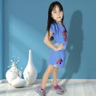 kit Conjunto Infantil Feminino Shorts Saia e Blusa com Estampa de Stitch Moda para Crianças