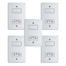 Kit Conjunto Interruptor 4x2 1 Tecla Simples 10A + 1 Tomada 20A 250V