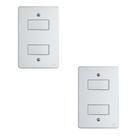 Kit Conjunto Interruptor 4x2 2 Teclas Simples 10A 250V
