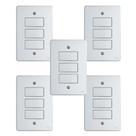 Kit Conjunto Interruptor 4x2 3 Teclas Simples 10A 250V