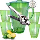 Kit Conjunto Jarra + 04 Copos + Espremedor Limão Moderno