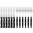 Kit Conjunto Jogo De Talheres Aço Inox 12 Peças Facas Garfos