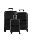 Kit Conjunto Mala Bagaggio Rover Polipropileno 360 Tsa Viagem G M P Cor:Preto Kit Conjunto Mala Bagaggio Rover Polipropileno 360 Tsa Viagem G M P Cor:Preto