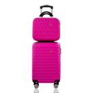 Kit Conjunto Mala de Bordo 10 kg Viagem em ABS Cadeado Rodas 360º mais Frasqueira Rígida Gladiador C1MB