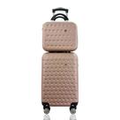 Kit Conjunto Mala de Bordo 10 kg Viagem em ABS Cadeado Rodas 360º mais Frasqueira Rígida Gladiador C1MB
