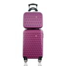Kit Conjunto Mala de Bordo 10 kg Viagem em ABS Cadeado Rodas 360º mais Frasqueira Rígida Gladiador C1MB