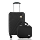 Kit Conjunto Mala de Bordo Viagem 10kg Cadeado Rodas 360º mais Frasqueira Rígida ABS Gladiador A7MB
