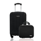 Kit Conjunto Mala Viagem Bordo Rígida Cadeado Rodas Dupla 360º mais Frasqueira Rígida Gladiador A5MB Tam PP