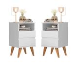 kit conjunto Mesa De Cabeceira Alamo branco