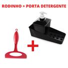 Kit Conjunto Porta Detergente Com Rodinho De Pia - PLASÚTIL