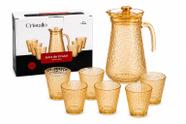 Kit Conjunto Premium 7 Peças Jarra 1,3 L+ 6Copos 260ml Vidro Texturizado Sofisticado - Kit Conjunto Premium 7 Peças Jarra 1,3 L+ 6Copos 260ml Vidro Texturizado Sofisticado -
