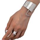 Kit Conjunto Pulseira e Anel Elegantes Joias Luxo Brilho