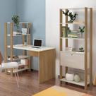 Kit Conjunto Sala de Estudos e Home Office Match Mesa Escrivaninha e Estante