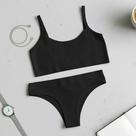 Kit Conjunto Sutiã Top Sem Bojo Alcinha e Calcinha Feminino COR:PRETOTAMANHO:GG