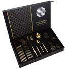 Kit Conjunto Talheres 24 Peças Faqueiro Luxo