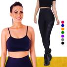 KIT conjunto TOP ALÇA FINA bojo + CALÇA LEG LEGGING REDINHA Feminino Academia Corrida 625