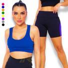 Kit conjunto TOP ALÇA MÉDIA bojo + Short LEGGING REDINHA Feminino Academia Corrida 650