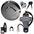 Kit conjunto travas chave ignição CG150 Titan 2004 a 2008 contato tampa do tanque trava capacete tampa lateral 4 peças