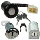 Kit conjunto travas chave ignição Pop110 Pop110I 2016 a 2019 contato trava guidão banco 3 peças