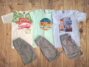 Kit conjunto verão infanto juvenil estampas variadas tamanho 14