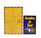 Kit Conselhos do tarô Lenormand e Porta Tarô Caixa Madeira