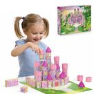 Kit Construtor Castelo das Fadas MDF Blocos Montar 54 Peças