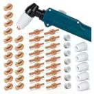 Kit Consumíveis Tocha Corte Plasma PT31: 18 Bico Longo - 18 Eletrodo Longo - 7 Anel Difusor Cerâmico - 5 Bocal Cerâmico Kit Consumíveis Tocha Corte Plasma PT31: 18 Bico Longo - 18 Eletrodo Longo - 7 Anel Difusor Cerâmico - 5 Bocal Cerâmico