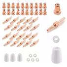 Kit Consumíveis Tocha Corte Plasma PT31: 20 Bico Longo - 20 Eletrodo Longo - 5 Anel Difusor Cerâmico - 3 Bocal Cerâmico Kit Consumíveis Tocha Corte Plasma PT31: 20 Bico Longo - 20 Eletrodo Longo - 5 Anel Difusor Cerâmico - 3 Bocal Cerâmico