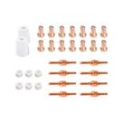 Kit Consumiveis Tocha Plasma PT31 30 Peças CUT40 CUT45 CUT50