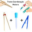 Kit Conta Gotas Grande Pinça Hashi Treino Coordenação Motora