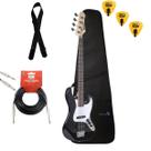 Kit Contrabaixo Elétrico Winner Wjb 4 Cordas C/Capa + Correia Cabo P10/P10 Cor:PRETO
