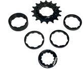 Kit Conversão Cog Single Speed 16 Dentes Alumínio Preto Do Grau Kit Conversão Cog Single Speed 16 Dentes Alumínio Preto Do Grau