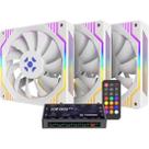 Kit Cooler Fan ARGB Fortrek Frosty Branco Com Controladora/Controle Kit Cooler Fan ARGB Fortrek Frosty Branco Com Controladora/Controle