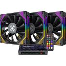 Kit Cooler FAN ARGB Fortrek FROSTY Preto com CONTROLADORA/CONTROLE