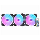 Kit Cooler K-mex Argb Aaca Super Storm II 3 fans + Controle Remoto/gravação