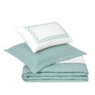 Kit Coordenado Cobreleito Super King Lavive Francis 5Pçs 180Fios Verde Malva