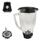 Kit copo de vidro redondo com base completa e tampa osterlivre de bpa