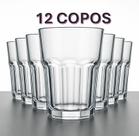 Kit Copo de Vidro resistente 350ml transparente Vitaminas