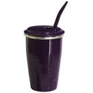 Kit Copo Liso e Bomba Metal Colorido Terere Térmico Roxo Pig