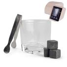 Kit Copo para Whisky + Pegador de Gelo + 3 Cubos de Pedra-sabão e Caixa de Madeira - ASIA IMPORT