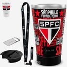 KIT Copo Térmico GOCASE Vibe 470ml do SÃO PAULO com tampa e abridor e tirante porta copo Molib