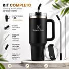 Kit Copo Térmico Inox Portátil 1200ml 1.2L Garrafa Térmica Inoxidável com Tampa e Canudo e Escova para Limpeza Verittas