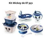 Kit Copo,Tigela,Prato Termico,Pote Papinha,Pote Conect c/3 Mickey - plasutil