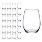 Kit Copo Vidro Redondo Transparente Amber Duravel 440ml 24Un